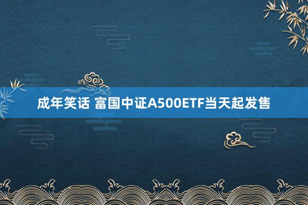 成年笑话 富国中证A500ETF当天起发售