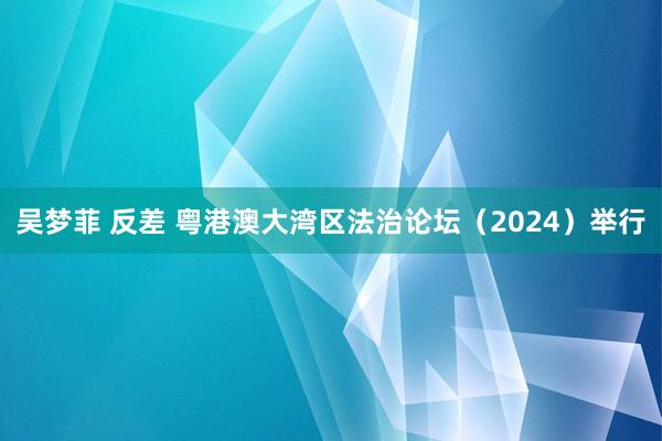 吴梦菲 反差 粤港澳大湾区法治论坛（2024）举行