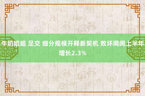 牛奶姐姐 足交 细分规模开释新契机 败坏阛阓上半年增长2.3%