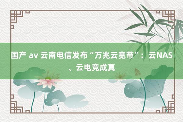 国产 av 云南电信发布“万兆云宽带”：云NAS、云电竞成真