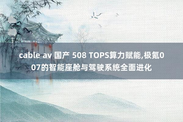 cable av 国产 508 TOPS算力赋能，极氪007的智能座舱与驾驶系统全面进化