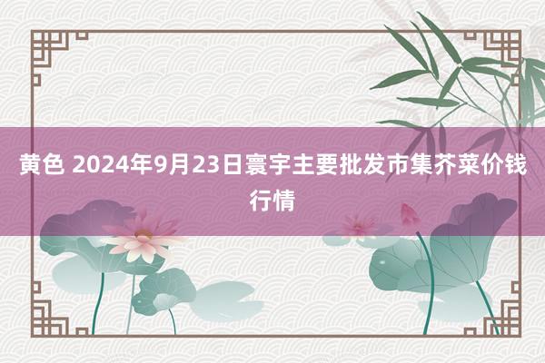 黄色 2024年9月23日寰宇主要批发市集芥菜价钱行情