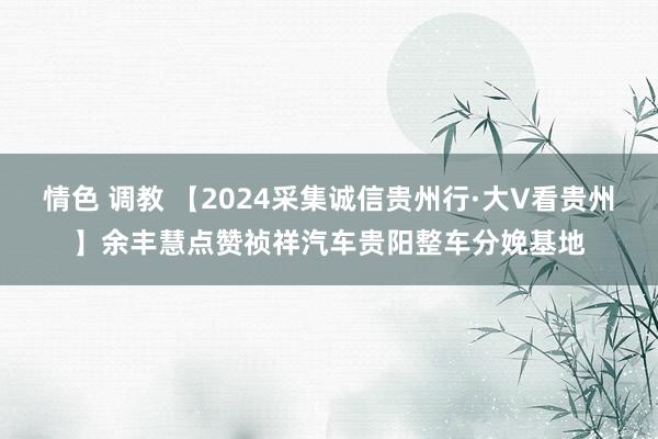 情色 调教 【2024采集诚信贵州行·大V看贵州】余丰慧点赞祯祥汽车贵阳整车分娩基地