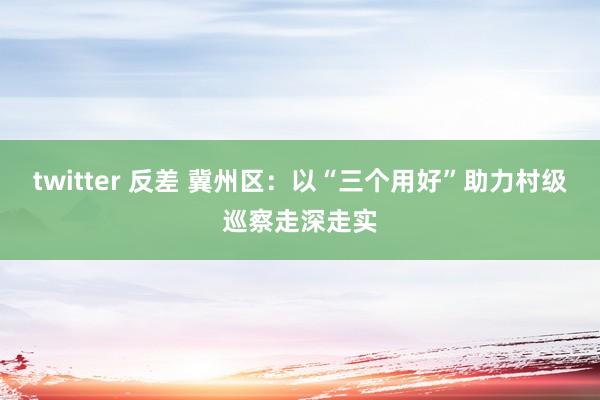 twitter 反差 冀州区：以“三个用好”助力村级巡察走深走实