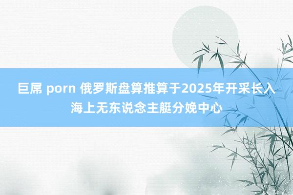 巨屌 porn 俄罗斯盘算推算于2025年开采长入海上无东说念主艇分娩中心