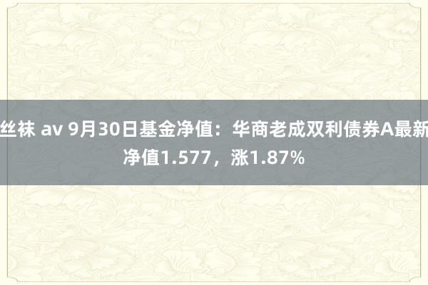 丝袜 av 9月30日基金净值：华商老成双利债券A最新净值1.577，涨1.87%