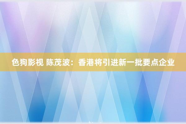 色狗影视 陈茂波：香港将引进新一批要点企业