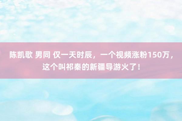 陈凯歌 男同 仅一天时辰，一个视频涨粉150万，这个叫祁秦的新疆导游火了！