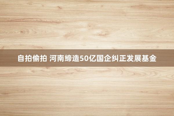 自拍偷拍 河南缔造50亿国企纠正发展基金