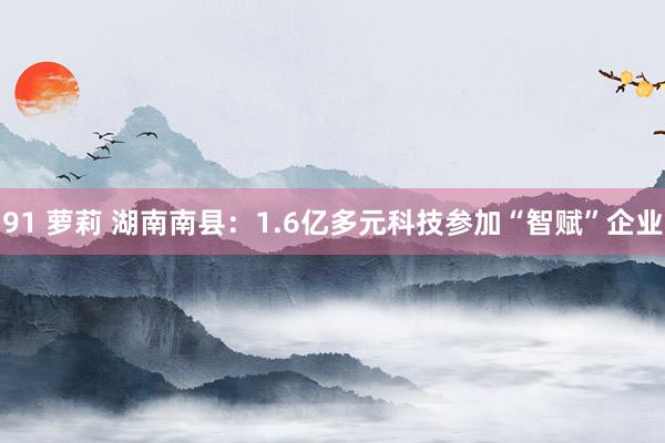 91 萝莉 湖南南县：1.6亿多元科技参加“智赋”企业