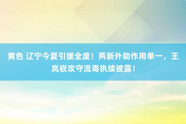 黄色 辽宁今夏引援全废！两新外助作用单一，王岚嵚攻守流毒执续披露！