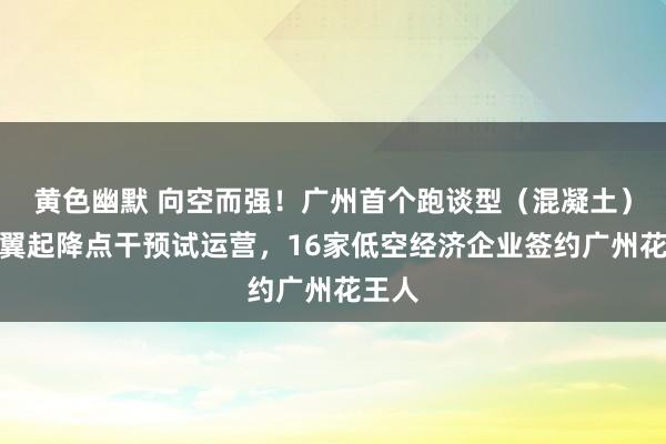 黄色幽默 向空而强！广州首个跑谈型（混凝土）固定翼起降点干预试运营，16家低空经济企业签约广州花王人