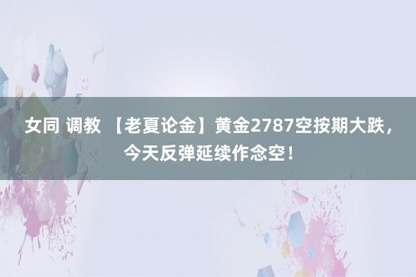 女同 调教 【老夏论金】黄金2787空按期大跌，今天反弹延续作念空！