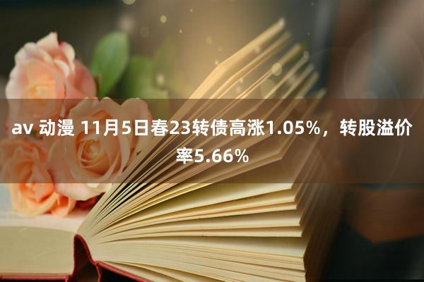 av 动漫 11月5日春23转债高涨1.05%，转股溢价率5.66%