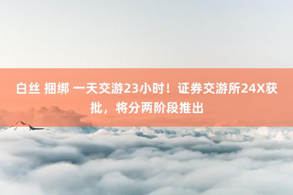 白丝 捆绑 一天交游23小时！证券交游所24X获批，将分两阶段推出