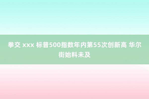 拳交 xxx 标普500指数年内第55次创新高 华尔街始料未及