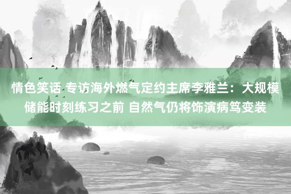 情色笑话 专访海外燃气定约主席李雅兰：大规模储能时刻练习之前 自然气仍将饰演病笃变装