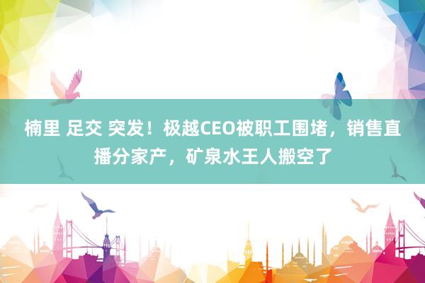 楠里 足交 突发！极越CEO被职工围堵，销售直播分家产，矿泉水王人搬空了