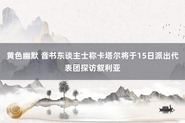 黄色幽默 音书东谈主士称卡塔尔将于15日派出代表团探访叙利亚