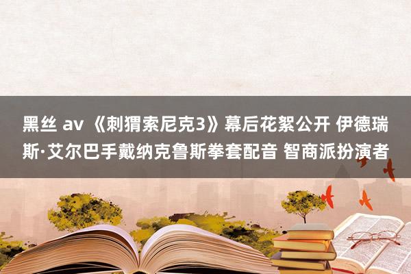 黑丝 av 《刺猬索尼克3》幕后花絮公开 伊德瑞斯·艾尔巴手戴纳克鲁斯拳套配音 智商派扮演者