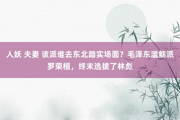 人妖 夫妻 该派谁去东北踏实场面？毛泽东滥觞派罗荣桓，终末选拔了林彪