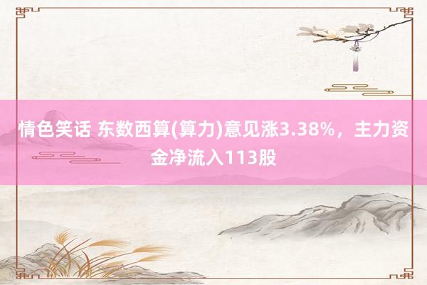 情色笑话 东数西算(算力)意见涨3.38%，主力资金净流入113股