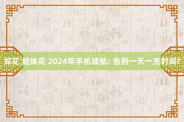 探花 姐妹花 2024年手机续航: 告别一天一充时间?