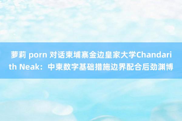 萝莉 porn 对话柬埔寨金边皇家大学Chandarith Neak：中柬数字基础措施边界配合后劲渊博