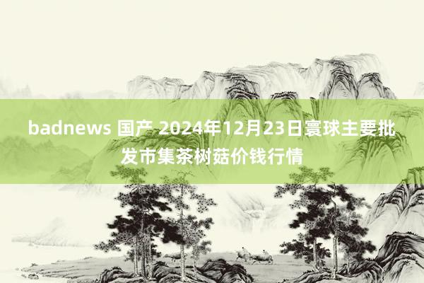 badnews 国产 2024年12月23日寰球主要批发市集茶树菇价钱行情