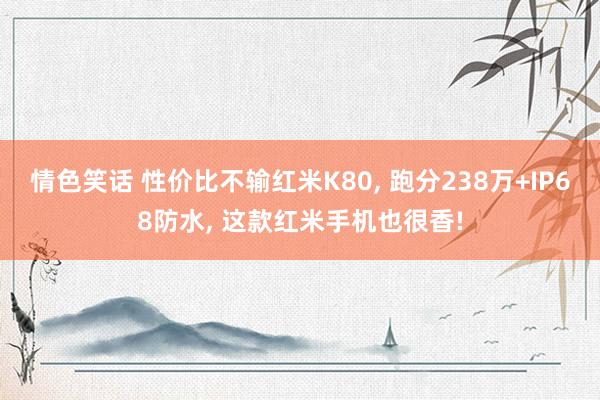 情色笑话 性价比不输红米K80， 跑分238万+IP68防水， 这款红米手机也很香!