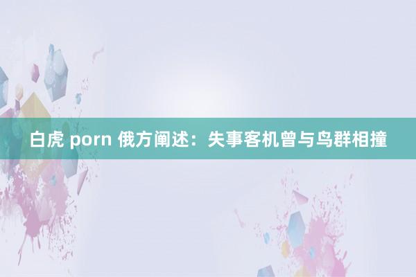 白虎 porn 俄方阐述：失事客机曾与鸟群相撞