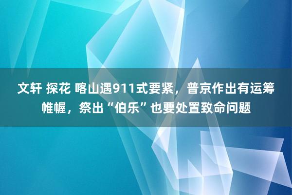 文轩 探花 喀山遇911式要紧，普京作出有运筹帷幄，祭出“伯乐”也要处置致命问题