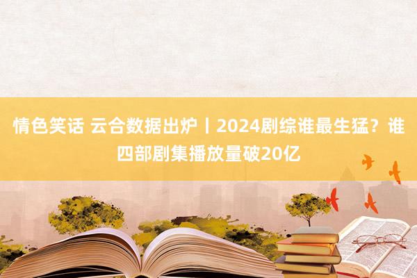 情色笑话 云合数据出炉丨2024剧综谁最生猛？谁四部剧集播放量破20亿