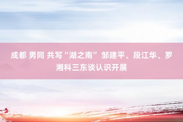 成都 男同 共写“湖之南” 邹建平、段江华、罗湘科三东谈认识开展