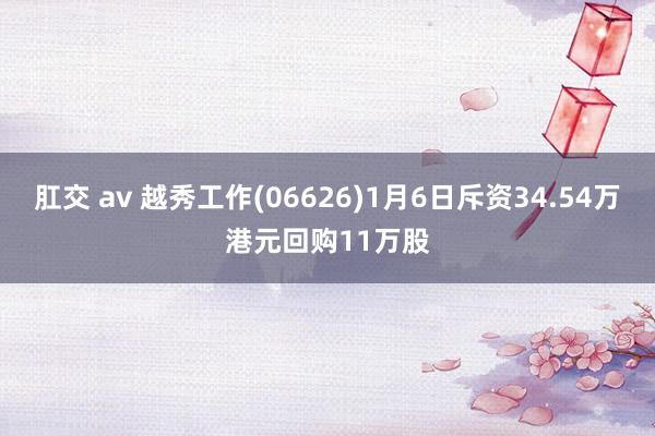 肛交 av 越秀工作(06626)1月6日斥资34.54万港元回购11万股