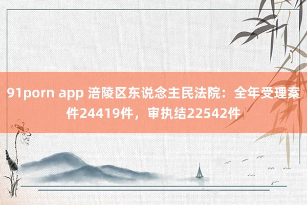 91porn app 涪陵区东说念主民法院：全年受理案件24419件，审执结22542件