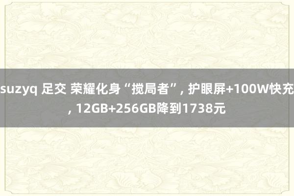 suzyq 足交 荣耀化身“搅局者”， 护眼屏+100W快充， 12GB+256GB降到1738元