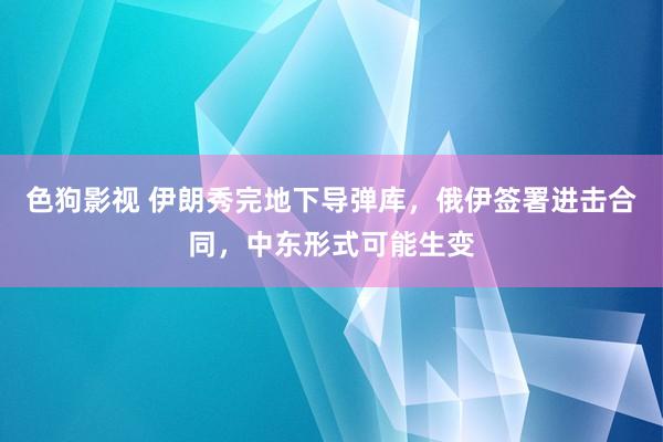 色狗影视 伊朗秀完地下导弹库，俄伊签署进击合同，中东形式可能生变