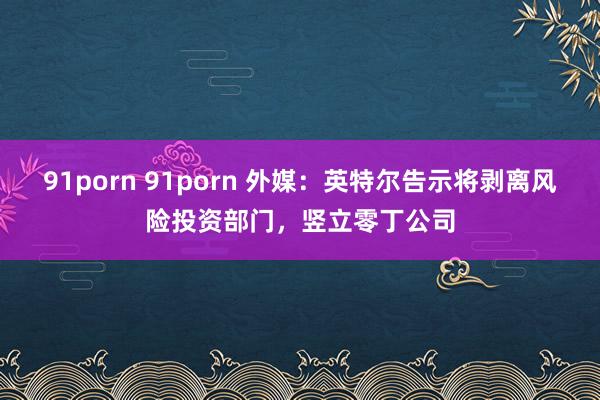 91porn 91porn 外媒：英特尔告示将剥离风险投资部门，竖立零丁公司