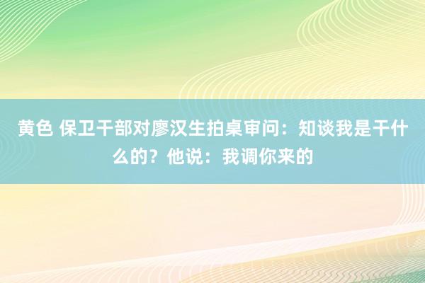 黄色 保卫干部对廖汉生拍桌审问：知谈我是干什么的？他说：我调你来的